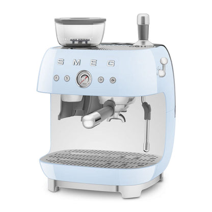 Smeg - Espressomachine | Pastelblauw | Jaren 50 | Handmatige espressomachine met geïntegreerde bonenmaler Handmatige Espressomachine Smeg 