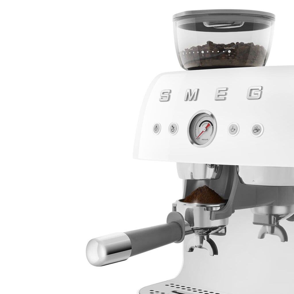 Smeg - Espressomachine | Wit | Jaren 50 | Handmatige espressomachine met geïntegreerde bonenmaler Handmatige Espressomachine Smeg 