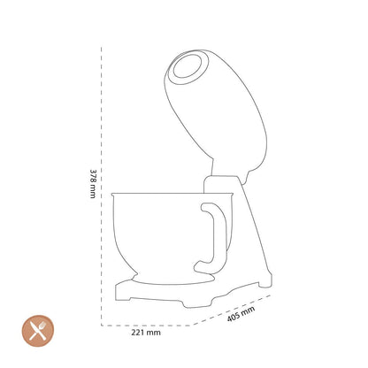 Smeg - Keukenmachine | Zwart | Jaren 50 | Keukenmachine full color Keukenmachine Smeg 