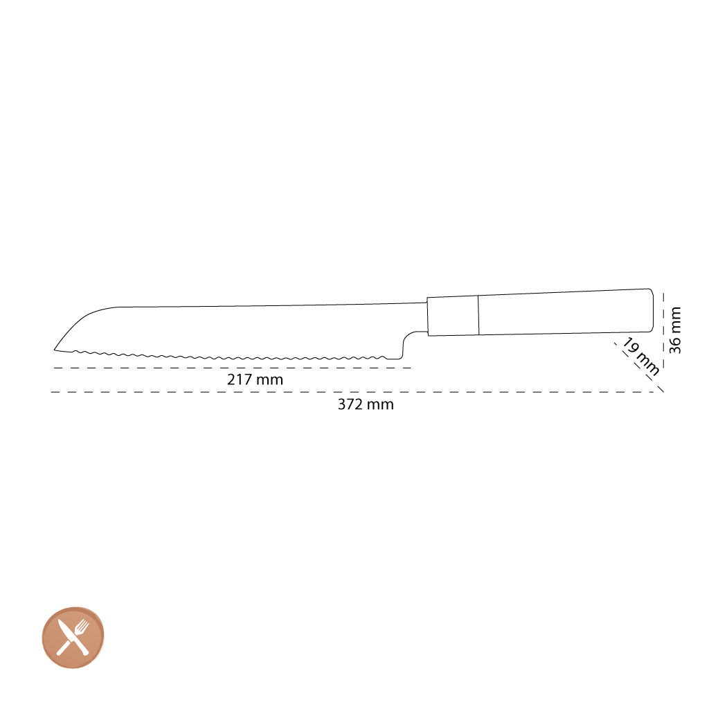 Shinrai Japan - Takumi Kaza Damaskus Brotmesser 20 cm