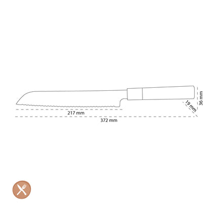 Shinrai Japan - Takumi Kaza Damaskus Brotmesser 20 cm