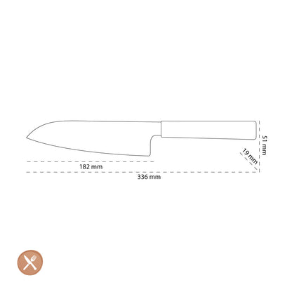 Shinrai Japan - Takumi Kaza Damast Santokumesser 18 cm