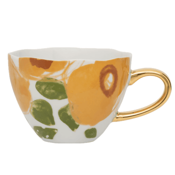 Culture de la nature en ville - Bonjour - Mug cappuccino - Art floral - Tasses cappuccino caramel Culture de la nature en ville