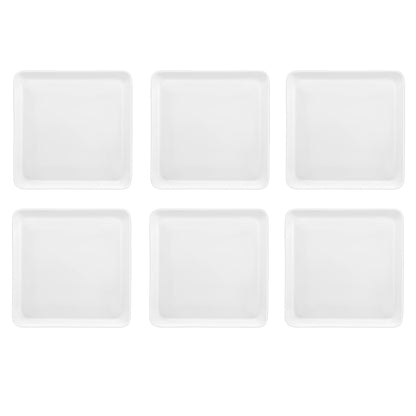 Médard de Noblat - Assiette plate carrée Yaka blanche 25,5x25,5 cm (lot de 6)