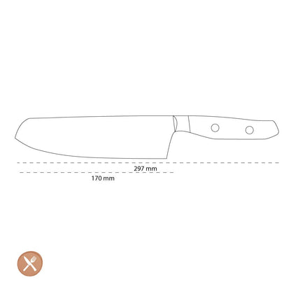 Wusthof - Amici Santoku met kuiltjes 17 cm Santokumes Wusthof 