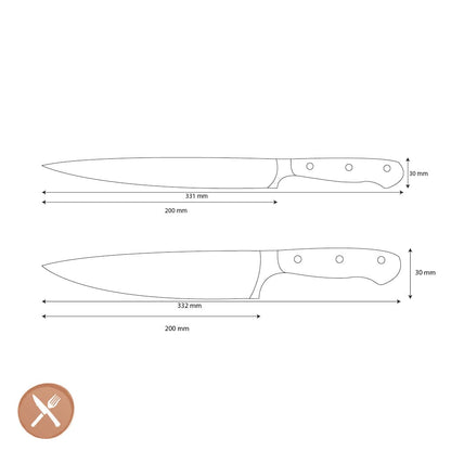 Wüsthof - Classic Ikon 2-delige Messenset - Koksmes + Vleesmes Messenset Wusthof 