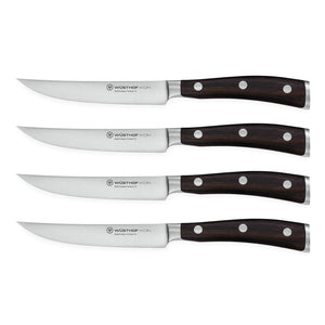 Wusthof - Ikon Steakmessenset 4-delig - Houten handvat Steakmessen Wusthof 